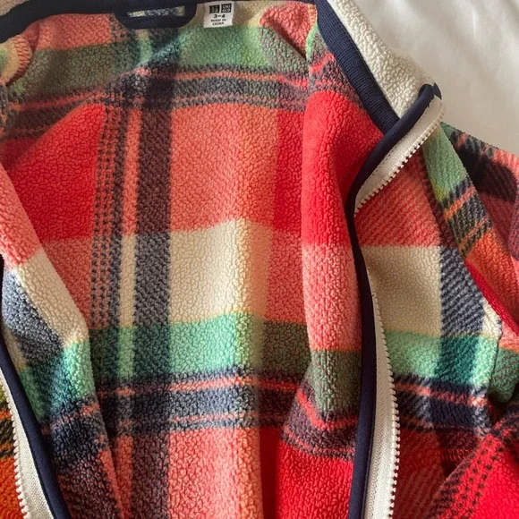 UNIQLO Kids Long-Sleeved Checkered Jacket, Sz 3-4 - Picture 6 of 6